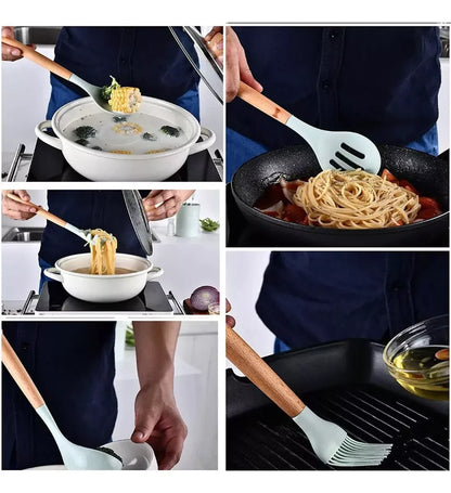 SET UTENSILIOS DE SILICONA PARA COCINA | 12 Piezas Resistentes al Calor